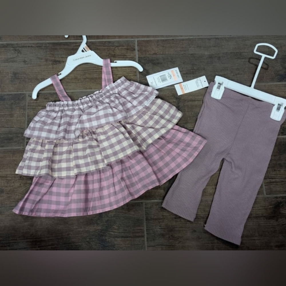 New Calvin Klein Baby Girl 2T Tunic Capri Set